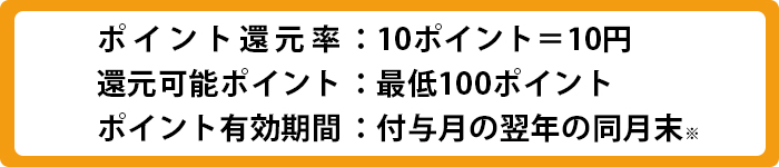 ポイント還元率 10ポイント=10円